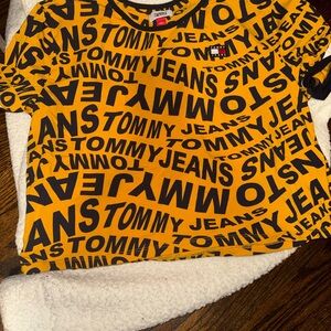 Tommy Hilfiger Yellow and Black Crop Top
